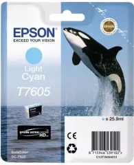 Картридж струйный Epson T7605 C13T76054010 светло-голубой (2400стр.) (25.9мл) для Epson SureColor SC