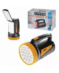 Фонарь-прожектор светодиодный ТРОФИ TSP19, 19 х LED + 18 x LED, 2 режима, аккумуляторный, заряд от 2
