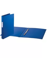 Папка с металлическим пружинным скоросшивателем BRAUBERG, картон/ПВХ, 35 мм, синяя, до 290 листов