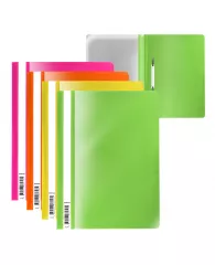 Папка-скоросшиватель ErichKrause® Fizzy Neon, A4, верх.прозрачный лист ассорти