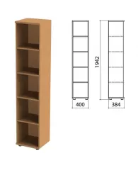 Шкаф (стеллаж) "Этюд", 400х384х1942 мм, 4 полки, бук бавария, 400000-55