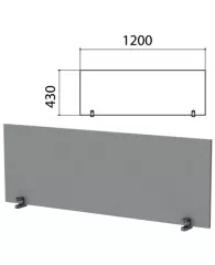 Экран-перегородка "Этюд", 1200х18х430 мм, серый, 402866-03, шт