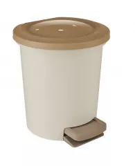 Ведро-контейнер для мусора (урна) Svip "Ориджинал",  6л, с педалью, круглое, пластик,кофейного цвета