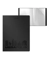 Папка с 40 прозрачными карманами ErichKrause® Megapolis черная