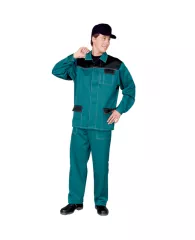 Костюм (куртка+брюки) "Стандарт-4", зеленый/черный, р.56-58 (112-116), рост3-4 (170-176)