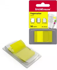 Закладки пластиковые 25х44мм 50л желтые ErichKrause® неон в диспенсере