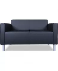 Мягкая мебель EF_Евро диван 2-х местн. к/з черн. Ec.3001/Р2 euroline 9100