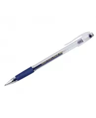 Ручка гелевая Crown 0,5мм с резиновым упором синяя