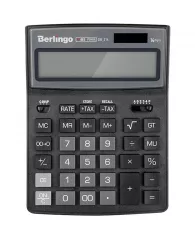 Калькулятор Berlingo "City Style", 14 разр., двойное питание, 205*155*28, черный/серый