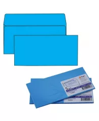 Конверты С65, комплект 5 шт., отрывная полоса STRIP, голубые, упаковка с европодвесом, 114х229 мм