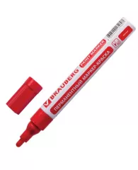 Маркер-краска BRAUBERG лаковый 2-4 мм, красный, нитро-основа, алюминиевый корпус