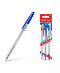 Ручка шариковая ErichKrause® R-301 3шт/уп (синий, синий, красный)