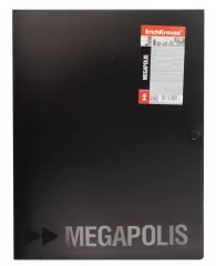 Папка-конверт на кнопке ErichKrause® Megapolis А4 8мм черная