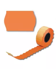 Этикет-лента 26х12 мм, волна, оранжевая, комплект 5 рулонов по 800 шт., BRAUBERG, 123578, шт