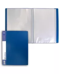 Папка с 40 прозрачными карманами Brauberg синяя