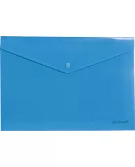 Папка-конверт на кнопке ErichKrause® А4 синяя н/проз.