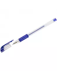 Ручка гелевая OfficeSpace синяя, 0,5мм, игольчатый стержень, грип
