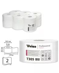 Туалетная бумага 450м, VEIRO (Q1) Basic, 1-сл (комп.6шт.)