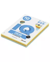 Бумага IQ (АйКью) color А4, 160 г/м, 100 л. (5цв.x20л.), цветная интенсив RB02 ш/к 18384