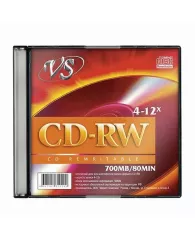 Диск CD-RW 700Mb VS 4-12x Slim Box (поштучно)