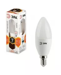 Лампа светодиодная ЭРА, 7 (60) Вт, цоколь E14, "свеча", теплый белый свет, 30000 ч., LED smdB35-7w-8