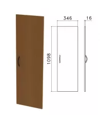 Дверь ЛДСП средняя "Канц", 346х16х1098 мм, цвет орех пирамидальный, ДК36.9, шт