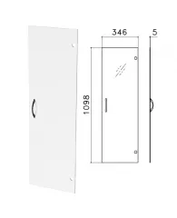 Дверь СТЕКЛО, средняя, "Канц", 346х5х1098 мм, БЕЗ ФУРНИТУРЫ, ДК35, шт