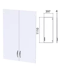 Дверь СТЕКЛО "Этюд", КОМПЛЕКТ 2 шт., 397х4х1110 мм, 400668-78, шт