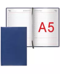 Ежедневник недатированный А5 (138х213 мм) BRAUBERG "Select", балакрон, 160 л., темно-синий, 123430
