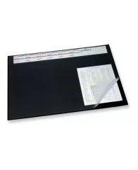Коврик-подкладка настольный для письма (650х520 мм), c прозрачным листом, черный, DURABLE (Германия)