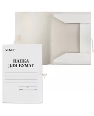 Папка для бумаг с завязками картонная STAFF, гарантированная плотность 310 г/м2, до 200 листов, 1211