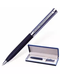 Ручка шариковая Galant GFP018, подарочная, корп. серебристый/синий, хромированные дет. синяя