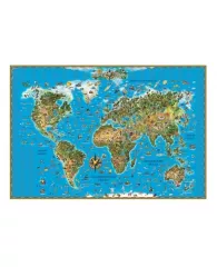 Карта настенная для детей "Мир", размер 116*79см, ламинир., 629