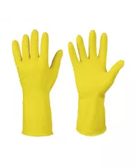 Перчатки резиновые хозяйственные OfficeClean Универсальные, р.XL, желтые, пакет с европодвесом