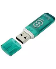 Память Smart Buy "Glossy"   8GB, USB 2.0 Flash Drive, зеленый