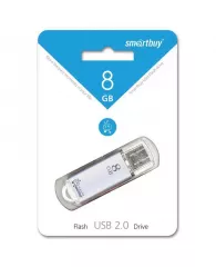 Память Smart Buy "V-Cut"  8GB, USB 2.0 Flash Drive, серебристый (металл. корпус )