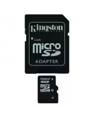 Карта памяти MicroSD 16GB Kingston SDC10/16GB microSD HC Class10 + адаптер