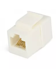 Проходной адаптер Hyperline CA2-KJ-C5e-WH , RJ-45(8P8C) формата Keystone Jack, категория 5e, 4 пары,