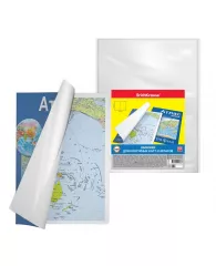 Обложки пластиковые  ErichKrause для контурных карт и атласов, 296х440мм, 0.05мм  (пакет 10 шт.)