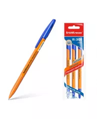 Ручка шариковая ErichKrause® R-301 Orange синяя 3шт/уп