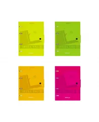 Тетрадь общая с пластиковой обложкой на кольцах ErichKrause® Neon, ассорти, А5, 80 листов, клетка, н