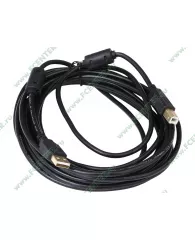 Кабель USB2.0 соединительный USB A-B Flextron CU2-AMBM-5.0-01-P2, медь 28+24AWG, позолоченные конт