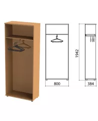Шкаф (каркас) для одежды "Этюд", 800х384х1942 мм, бук бавария, 400001-55, шт
