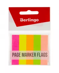 Флажки-закладки Berlingo, 50*12мм, бумажные, 50л*5 неоновых цветов, европодвес