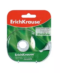 Лента клейкая 12ммх25м ErichKrause® Invisible в диспенсере