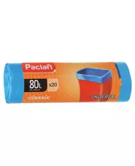 Мешки для мусора 80 л, синие, в рулоне 20 шт., ПНД, 12 мкм, 70х90 см, PACLAN "Classic", 402054