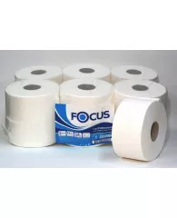 Туалетная бумага в малых рулонах Focus Mini Jumbo 100% цел.,2сл.,1400лист.,168м.