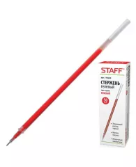 Стержень гелевый STAFF 135 мм, игольчатый пишущий узел 0,5 мм, линия 0,35 мм, красный