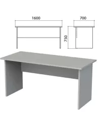 Стол письменный "Этюд", 1600х700х750 мм, серый, 400027-03