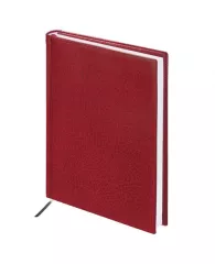 Ежедневник недатированный А5 (138х213 мм) BRAUBERG "Profile", балакрон, 136 л., красный, 123427